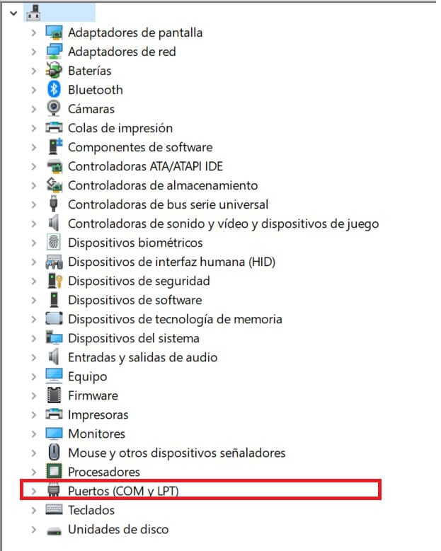 Puertos COM y LPT para cargar memorias en radios BAOFENG.