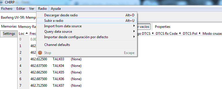 Configuración de memorias en radios BAOFENG para comunicaciones eficientes.