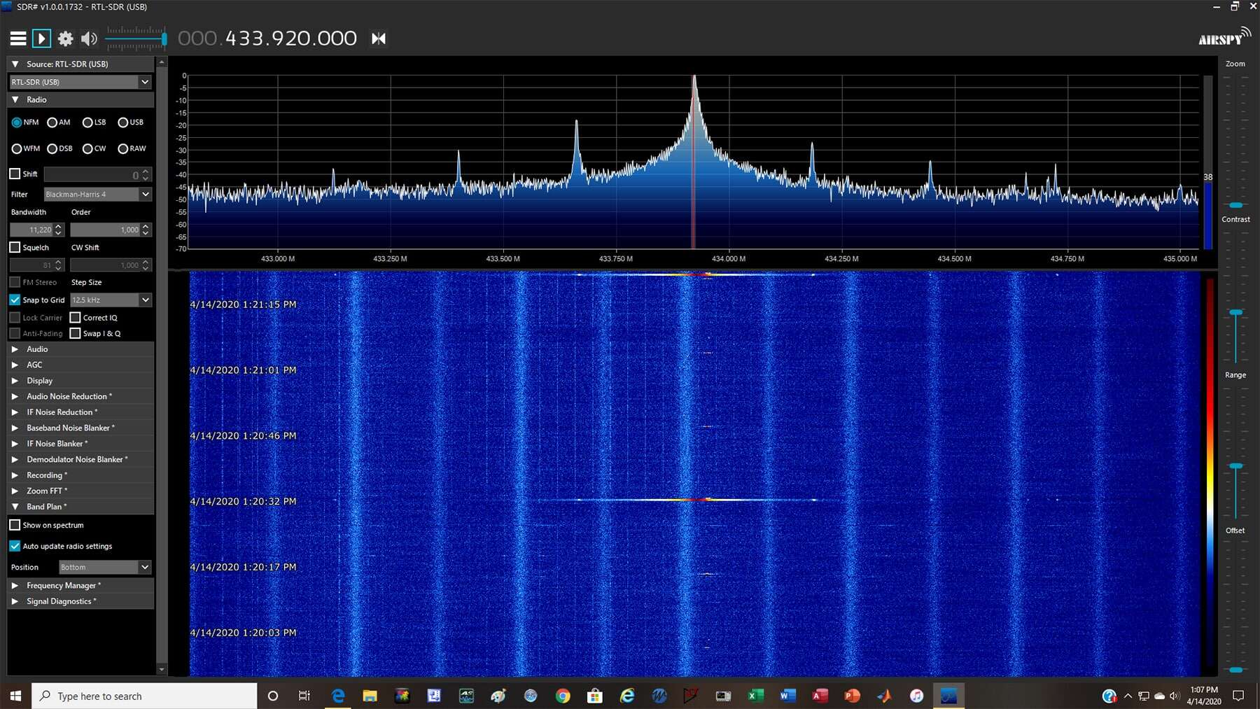Radio Club Buenos Aires, SDR On Line, espectro de radioaficionado en línea para entusiastas.